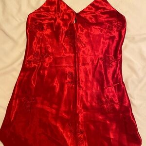 Elegant Red Satin Lingerie